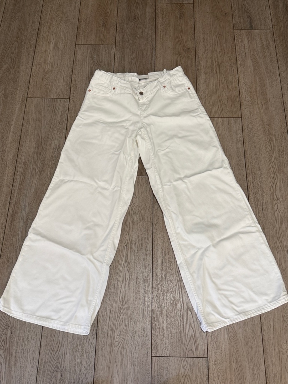 GAP Maternity White Wide-Leg Jeans